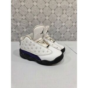 Toddler‎ Air Jordan 13 Retro White Purple Basketball Shoes Size 8C